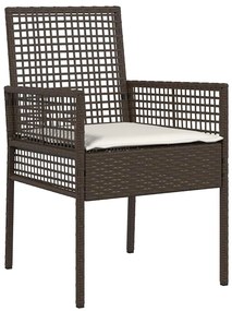 Conjunto de Jantar de Jardim com 5 Peças em Rattan Poliéster Castanho