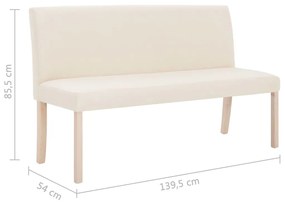 Banco 139,5 cm poliéster creme