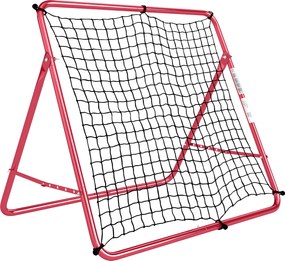 SPORTNOW Rede de Rebate Portátil para Futebol, 5 Ângulos Ajustáveis em Aço e Nylon de Dupla Camada, 103x72x89cm, Vermelho | Aosom Portugal