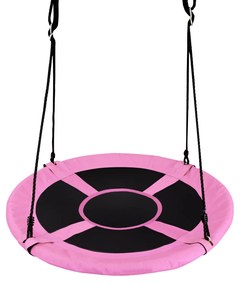 Baloiço Infantil redondo150kg Diâmetro 100cm Altura ajustável Baloiço de jardim exterior rosa