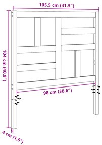 Cabeceira de Cama com cabeceira Castanho-mel 105.5 x 4 x 104 cm