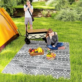 Tapete de Exterior 182x274 cm Tapete Reversível com Desenho Geométrico