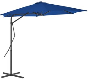 vidaXL Guarda-sol de jardim com poste de aço 300x230 cm azul