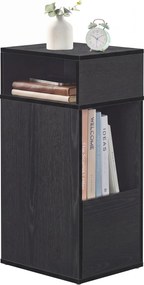 Mesa de cabeçeira com gaveta, 30 x 25 x 59,4 cm, preto