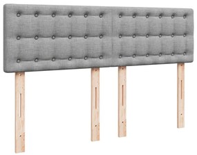 Cama com molas/colchão 140x200 cm tecido cinzento-claro