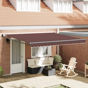 vidaXL Toldo retrátil manual 400x300 cm castanho