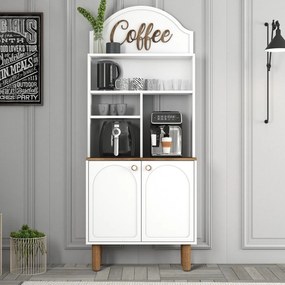 Armário de Cozinha/Sala "Caffè" - Branco - 81.3x201x35cm - Design Mode