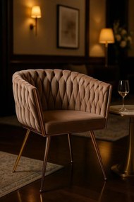 Cadeira Widny Golden Veludo - Champanhe