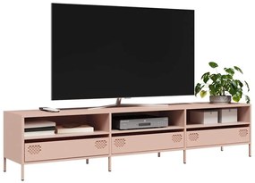 Móvel de TV 202x39x43,5 cm aço laminado a frio rosa