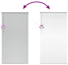Persiana de Janela com cortinas Outros Manual Prata 80 x 130 cm Alumín