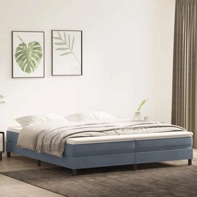 vidaXL Cama com molas colchão 200x210 cm veludo cinzento-escuro