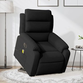 vidaXL Poltrona massagens reclinável elevatória elétrica veludo preto