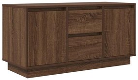 Móvel de TV com luzes LED 100x41x50 cm carvalho castanho
