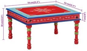 Mesa de centro pintada à mão mangueira maciça vermelho