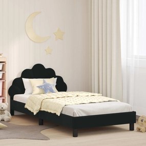 vidaXL Estrutura de Cama Infantil com Cabeceira Preto 90 x 190 cm