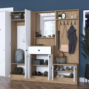 Hall Stand P6 – White/Nogueira – 179,4x182,8x37,5 cm