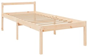 Cama para idosos de solteiro pequena + cabeceira madeira maciça