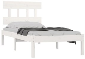 Estrutura de cama 90x200 cm madeira maciça branco