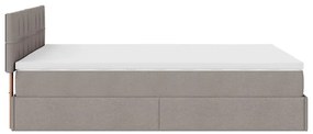 Cama otomana com colchão 140x200 cm tecido cinza