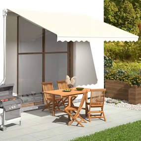 vidaXL Tecido de substituição para toldo 4x3,5 m cor creme
