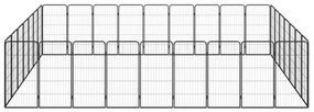 Parque p/ cães c/ 32 painéis 50x100 cm aço revestido a pó preto