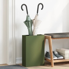 vidaXL Suporte de Guarda-Chuva Verde-Azeitona - 28x12x41 cm - Feito de Aço