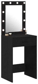 Mesa de Maquilhagem com Luzes LED Carvalho Preto 50x41x135 cm