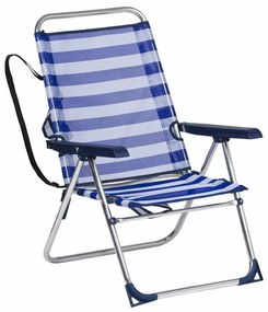 Cadeira de Campismo Acolchoada Alco Alumínio Branco Azul Marinho Marinheiro