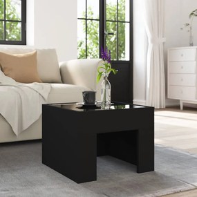 Mesa de centro com luzes LED Infinity 40x40x30 cm preto