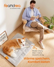 Manta para cães 90 x 65 cm, lavável na máquina, tamanho M Cinzento