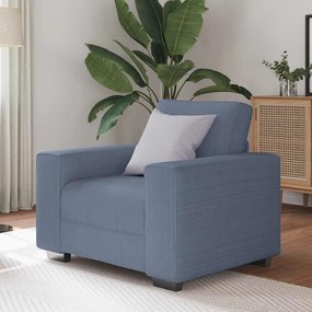 Poltrona tecido corduroy 60 cm azul