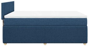 Cama com molas/colchão 140x190 cm tecido azul