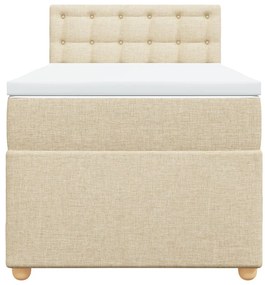 Cama com molas/colchão 90x190 cm tecido cor creme