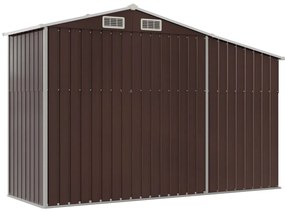 Abrigo de jardim 277x93x179 cm aço galvanizado castanho