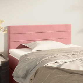 Cabeceira de cama veludo 90x5x78/88 cm rosa