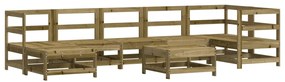 8 pcs conjunto lounge de jardim c/ almofadões pinho impregnado