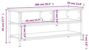 Móvel de TV 100x35x45 cm derivados de madeira carvalho sonoma