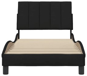 Estrutura de cama sem colchão 90x190 cm tecido preto