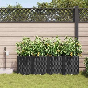 Jardineiras de Jardim 1 pc Preto 160 x 40 x 52 cm Plástico