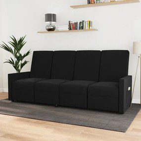 vidaXL Sofá de massagens reclinável 4 lugares tecido preto