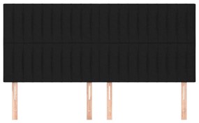 Cabeceira de cama 4 pcs tecido 90x5x78/88 cm preto
