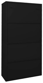 Armário de escritório c/ porta deslizante 90x40x180cm aço preto