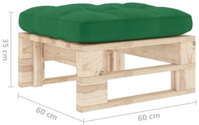 Otomana de paletes para jardim pinho impregnado