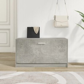 vidaXL Sapateira 80x24x45 cm derivados de madeira cinzento cimento