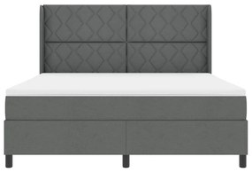 Cama box com colchão Cinza Escuro 180x200 cm em tecido