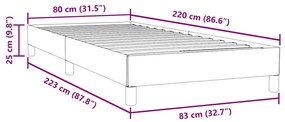Cama com molas sem colchão 80x220 cm veludo rosa