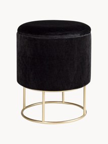 Pufe estofado em veludo com arrumação Polina