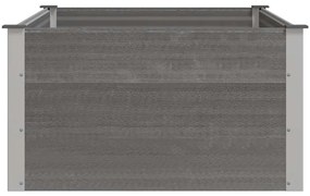 Canteiro elevado para jardim WPC 150x100x54 cm cinzento