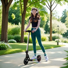 Trotinete Elétrica Dobrável para Crianças, 78 x 32 x 92 cm, Velocidade Máxima de 14 km/h, Preto