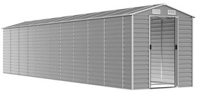 Abrigo de jardim 191x895x198 cm aço galvanizado cinzento-claro